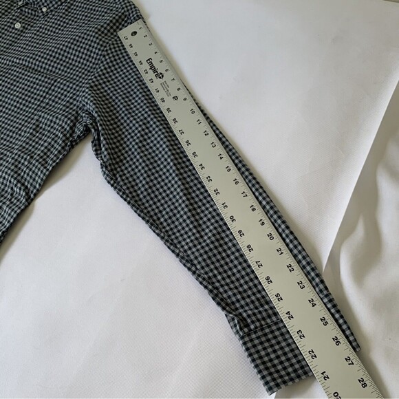 J Crew Shirt Men XL Teal Gray Gingham Check Cotton Button Up Preppy Career Norm - Picture 8 of 9